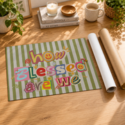 How Blessed Are We Christian Wall Art, Neutral Horizontal Scripture Print - Format: Rolled Canvas