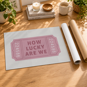 How Lucky Are We Wall Art Pink Cowgirl Poster Retro Ticket Western Trendy Dorm Room Decor - Format: Rolled Canvas