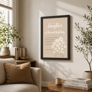 I Am A Daughter Of The King Bible Verse Wall Art, 2 Corinthians 6:18 Modern Christian Scripture Quote Daisy Girl Nursery Artwork Wall Art, Modern Wall Decor, 8x12 UNFRAMED - Format: Black Framed Poster