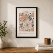 I Am A Daughter Of The King Bible Verse Wall Art, Boho Christian 2 Corinthians 6:18 Scripture Quote Baby Girl Nursery Poster Print Wall Art, Modern Wall Decor, 16x24 UNFRAMED - Format: Black Framed Poster