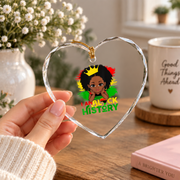 I Am Black History Melanin Keepsake Glass Ornament - Material: Heart Glass Ornament