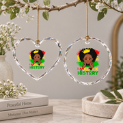 I Am Black History Melanin Keepsake Glass Ornament - Material: Heart Glass Ornament