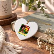 I Am Black History Month Melanin Glass Ornament - Material: Heart Ceramic Ornament