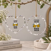 I'm Irish Kiss Me Or Get Beer Glass Ornament - Material: Heart Glass Ornament