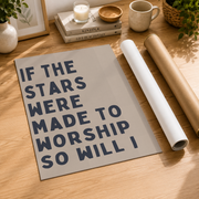 If The Stars Were Made To Worship Christian Wall Art, Faith Scripture Poster - Format: Rolled Canvas