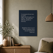 In His Perfect Time Christian Wall Art Trio, Navy Scripture Decor - Format: Unframed Paper Poster