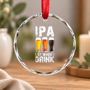 IPA Beer Lover St Patrick's Day Glass Ornament - Material: Circle Glass Ornament