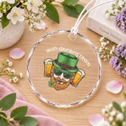 Irish Drinking Team Beer Glass Ornament - Material: Circle Glass Ornament