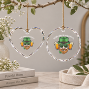 Irish Drinking Team Beer Glass Ornament - Material: Heart Glass Ornament