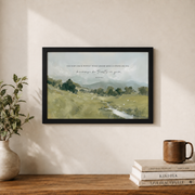 Isaiah 26:3 Christian Wall Art, Peaceful Landscape Bible Verse Poster - Format: Black Framed Poster