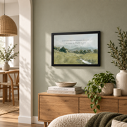 Isaiah 26:3 Christian Wall Art, Peaceful Landscape Bible Verse Poster - Format: Black Framed Poster