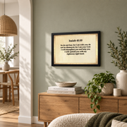 Isaiah 41:10 Christian Wall Art, Fear Not Scripture Poster - Format: Black Framed Poster