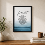 Isaiah 41:10 Fear Not Bible Verse Poster Wall Art, Modern Wall Decor For Living Room Bedroom, 12x18 UNFRAMED - Format: Black Framed Poster