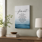 Isaiah 41:10 Fear Not Christian Wall Art, Inspirational Scripture Poster - Format: Stretched Canvas