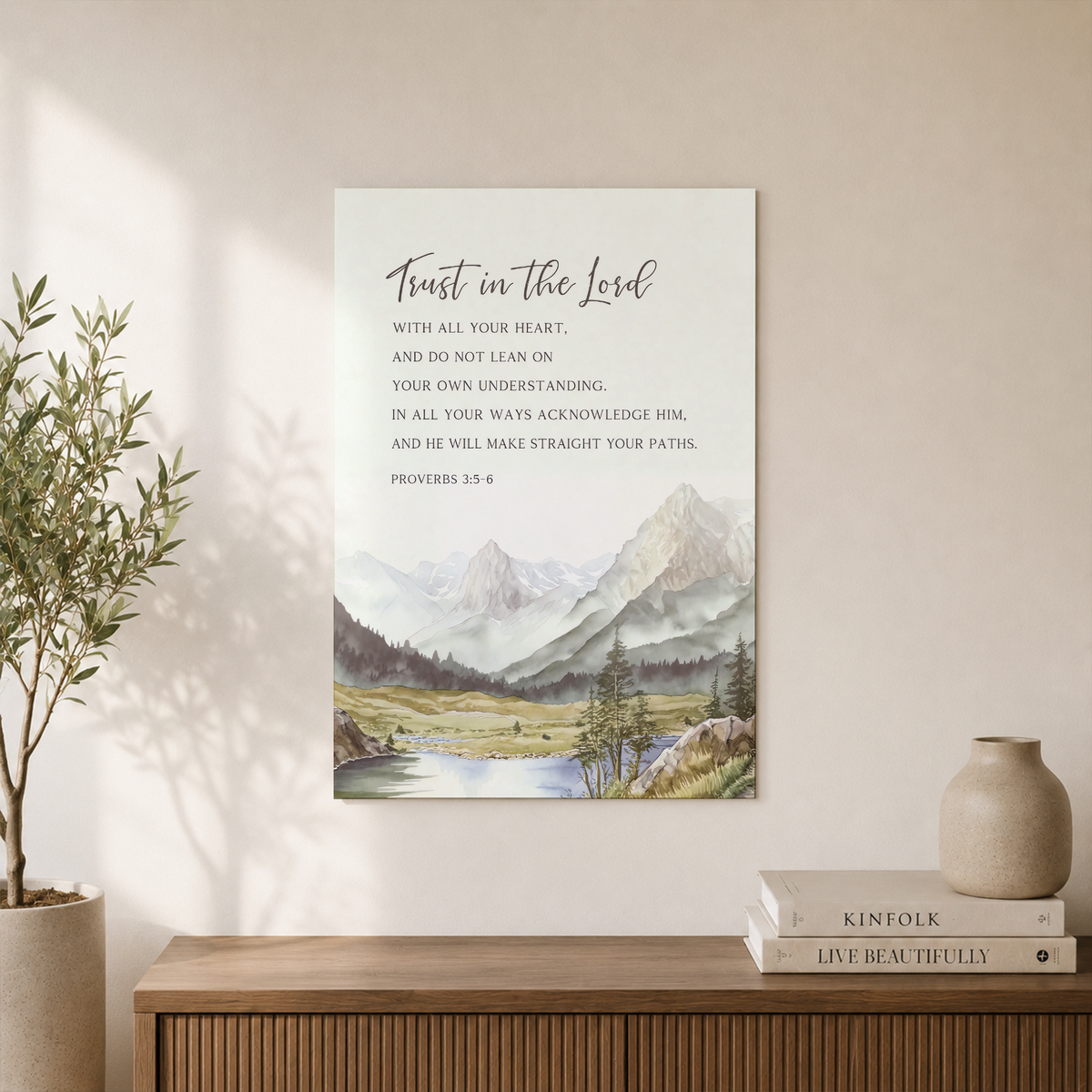 Isaiah 41:10 Joshua 1:9 Proverbs 3:5-6 Christian Wall Art Set - Format: Unframed Paper Poster