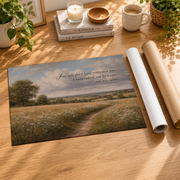Isaiah 43:1 Fear Not Christian Wall Art, Vintage Landscape Scripture Poster - Format: Rolled Canvas