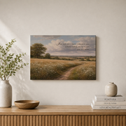 Isaiah 43:1 Fear Not Christian Wall Art, Vintage Landscape Scripture Poster - Format: Stretched Canvas