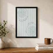Isaiah 43:2 Coastal Wall Art Beach Seashell Poster Christian Summer Beach House Decor - Format: Black Framed Poster