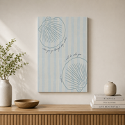 Isaiah 43:2 Coastal Wall Art Beach Seashell Poster Christian Summer Beach House Decor - Format: Stretched Canvas