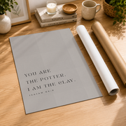 Isaiah 64:8 Potter And Clay Christian Wall Art, Minimal Scripture Poster - Format: Rolled Canvas