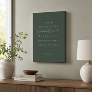 Isaiah 9:6 Christmas Christian Wall Art, Holiday Scripture Poster - Format: Stretched Canvas
