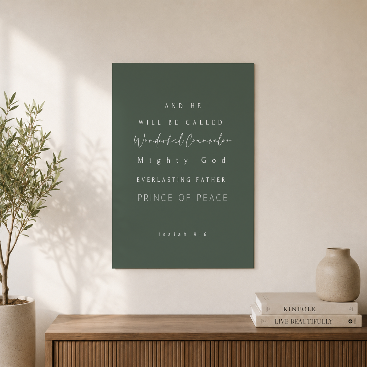 Isaiah 9:6 Christmas Christian Wall Art, Holiday Scripture Poster - Format: Unframed Paper Poster