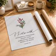 Isaiah 9:6 Print, Christmas Bible Verse Wall Art, Christmas Scripture Print, Christmas Decoration, He Will Be Called, Christmas Quote Print- Wall Art Print, 16x24 UNFRAMED - Format: Rolled Canvas