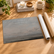 Isaiah Deep Waters Christian Wall Art, Vintage Ocean Scripture Poster - Format: Rolled Canvas