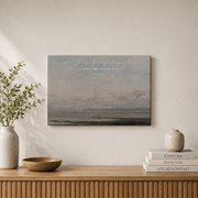 Isaiah Deep Waters Christian Wall Art, Vintage Ocean Scripture Poster - Format: Stretched Canvas