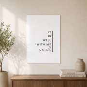 It Is Well With My Soul Christian Wall Art, Minimal Hymn Scripture Poster - Format: Unframed Paper Poster