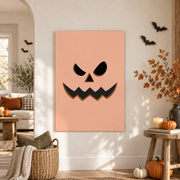 Jack O Lantern Halloween Print Cute Pastel Seasonal Wall Art Spooky Decor Poster - Format: Unframed Paper Poster
