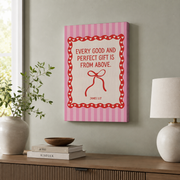 James 1:17 Christian Wall Art Coquette Bible Verse Poster Preppy Faith Decor Inspirational Room Decor UNFRAMED - Format: Stretched Canvas