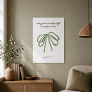 James 1:17 Coquette Green Bow Christian Wall Art Bible Verse Trendy Sage Housewarming Gift - Format: Unframed Paper Poster