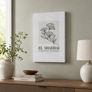 Jehovah El Shaddai Christian Wall Art, Genesis 17:1 Wildflower Poster - Format: Stretched Canvas