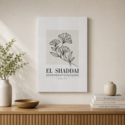Jehovah El Shaddai Christian Wall Art, Genesis 17:1 Wildflower Poster - Format: Stretched Canvas