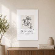 Jehovah El Shaddai Christian Wall Art, Genesis 17:1 Wildflower Poster - Format: Unframed Paper Poster