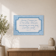 Jeremiah 1:5 Blue Gingham Christian Nursery Wall Art Poster - Format: Unframed Paper Poster