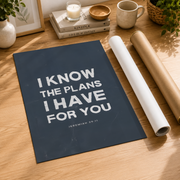 Jeremiah 29:11 Christian Teen Wall Art, Boys Scripture Room Poster - Format: Rolled Canvas