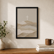 Jeremiah 29:11 Cross Christian Wall Art, Watercolor Boho Scripture Poster - Format: Black Framed Poster
