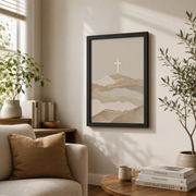 Jeremiah 29:11 Cross Christian Wall Art, Watercolor Boho Scripture Poster - Format: Black Framed Poster