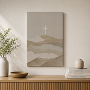 Jeremiah 29:11 Cross Christian Wall Art, Watercolor Boho Scripture Poster - Format: Stretched Canvas