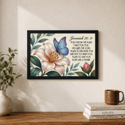 Jeremiah 29:11 Lily Butterfly Christian Wall Art, Inspirational Scripture Poster - Format: Black Framed Poster