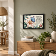Jeremiah 29:11 Lily Butterfly Christian Wall Art, Inspirational Scripture Poster - Format: Black Framed Poster