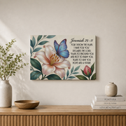 Jeremiah 29:11 Lily Butterfly Christian Wall Art, Inspirational Scripture Poster - Format: Stretched Canvas