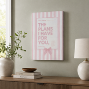 Jeremiah 29:11 Plans I Have For You Bible Verse Wall Art Modern Christian Girl Nursery Scripture Quote - Format: Stretched Canvas
