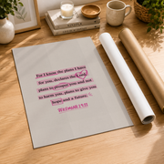 Jeremiah 29 11 Wall Art Pastel Pink Christian Wall Art Christian Bible Verse Print Biblical Wall Art Modern Pink Christian Aesthetic Art NO FRAMED POSTER - Format: Rolled Canvas