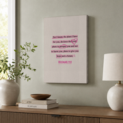 Jeremiah 29 11 Wall Art Pastel Pink Christian Wall Art Christian Bible Verse Print Biblical Wall Art Modern Pink Christian Aesthetic Art NO FRAMED POSTER - Format: Stretched Canvas
