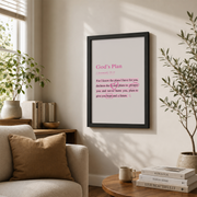 Jeremiah 29 11 Wall Art Pink Christian Wall Art Bible Verse Wall Art Christian Aesthetic Wall Art Scripture Wall Art Jesus Pink Room Decor NO FRAMED POSTER - Format: Black Framed Poster