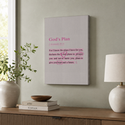 Jeremiah 29 11 Wall Art Pink Christian Wall Art Bible Verse Wall Art Christian Aesthetic Wall Art Scripture Wall Art Jesus Pink Room Decor NO FRAMED POSTER - Format: Stretched Canvas