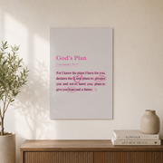 Jeremiah 29 11 Wall Art Pink Christian Wall Art Bible Verse Wall Art Christian Aesthetic Wall Art Scripture Wall Art Jesus Pink Room Decor NO FRAMED POSTER - Format: Unframed Paper Poster